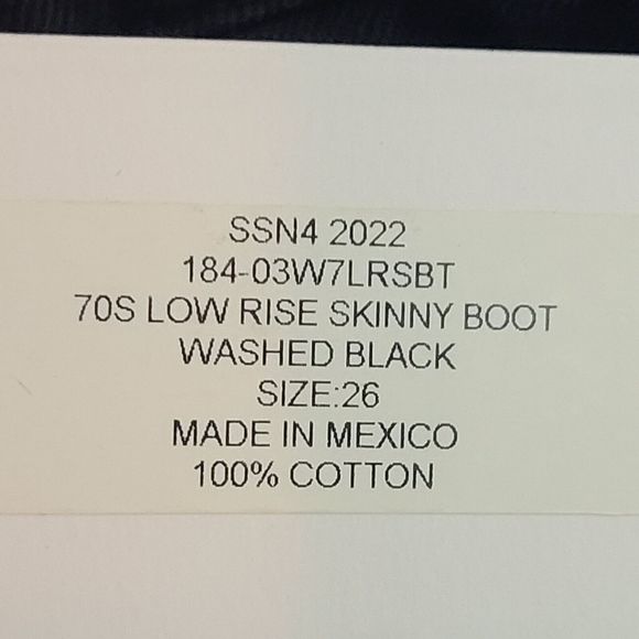 NWT RE/DONE 70s Low Rise Skinny Boot in Washed Black Jeans Women's (26)--$295 - Picture 11 of 11